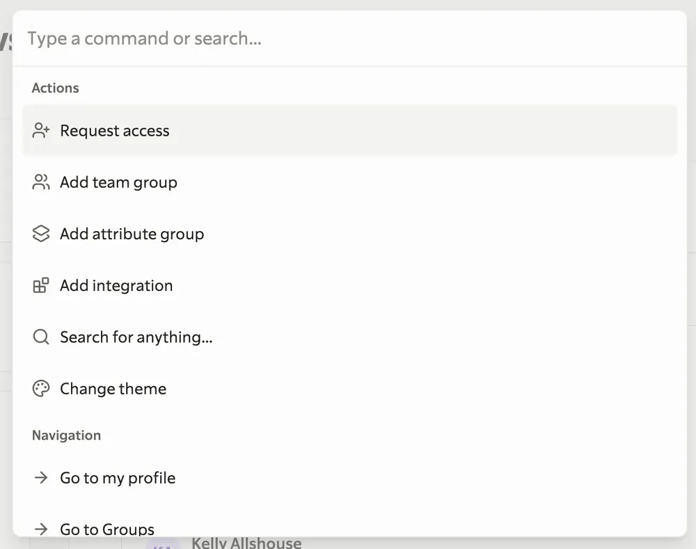 Oblique command palette