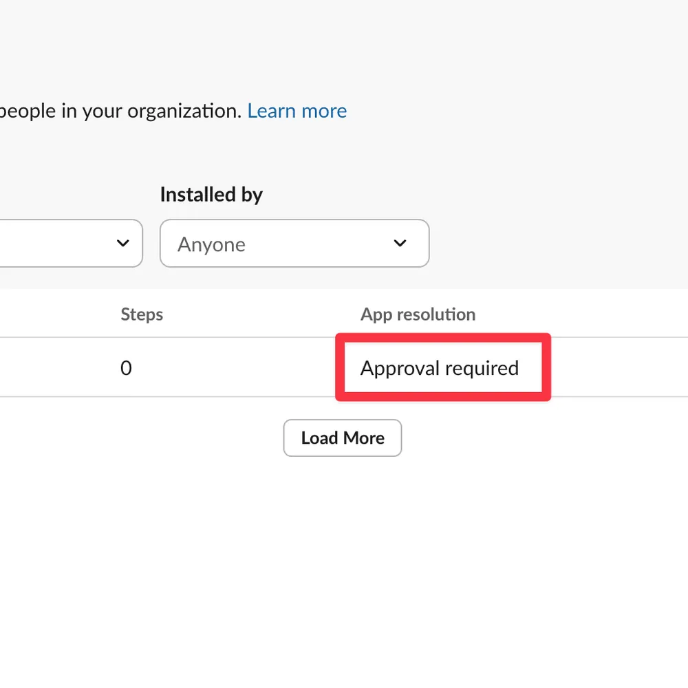 Slack workspace installed apps